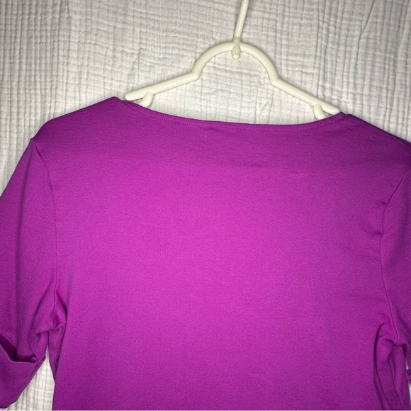 Lauren Ralph Lauren Womens Cotton 3/4 Sleeve Top Relaxed Modest Comfy Leisure L - Picture 6 of 9